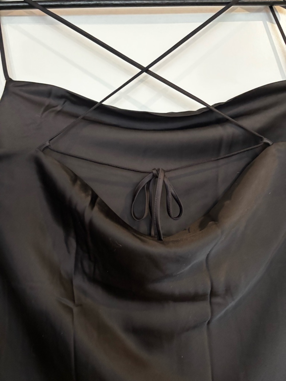 Black Satin Slip Dress with Spaghetti Straps Old Navy, size L - Picture 2 of 5